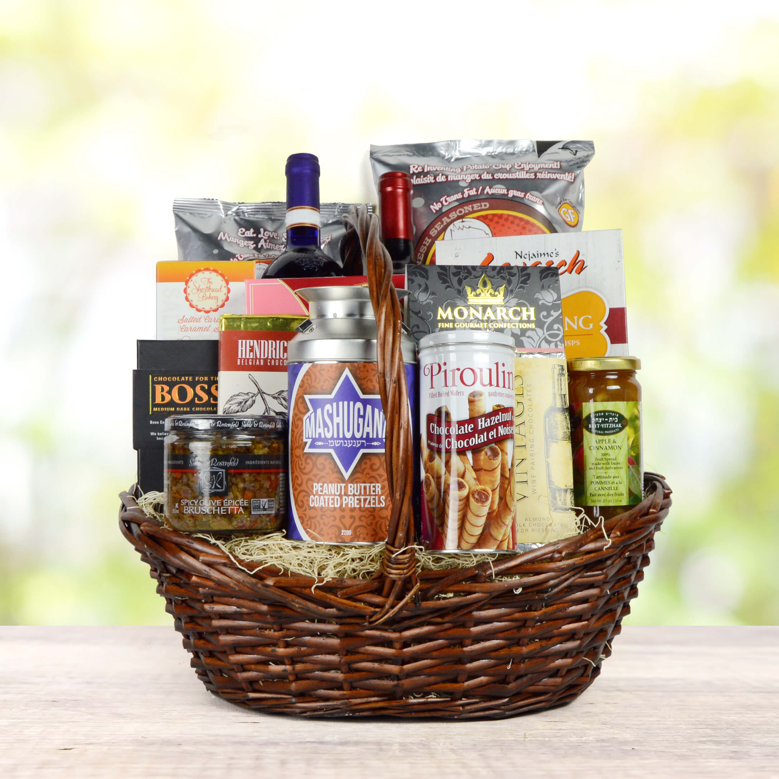 The Purim Market Wine Gift Basket - Gift Baskets Delivery