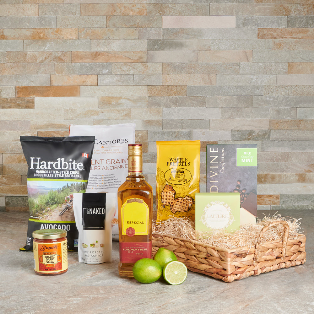 Tequila & Snacks Gift Basket - Gift Baskets Delivery
