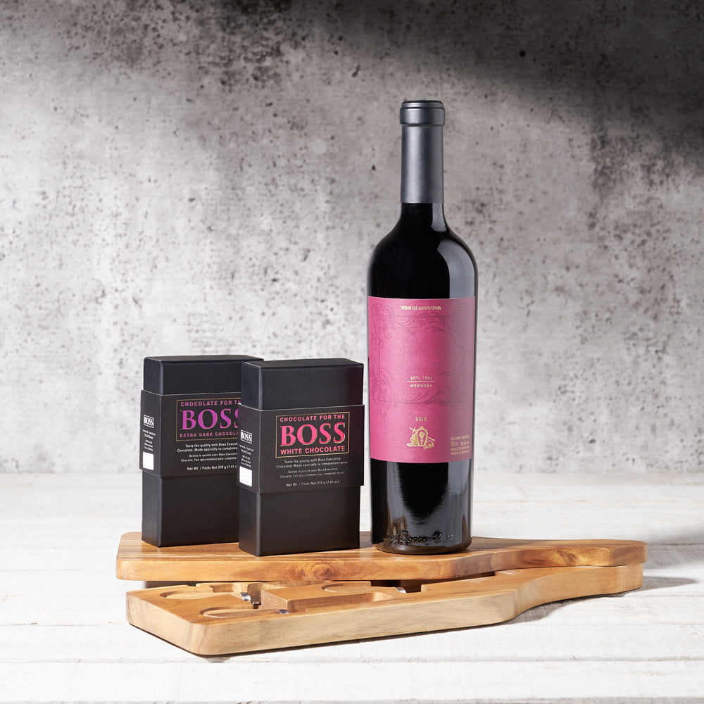 Boss Deluxe Wine Pairing Chocolate Bars - Duo Gift Set - Gift Baskets Delivery