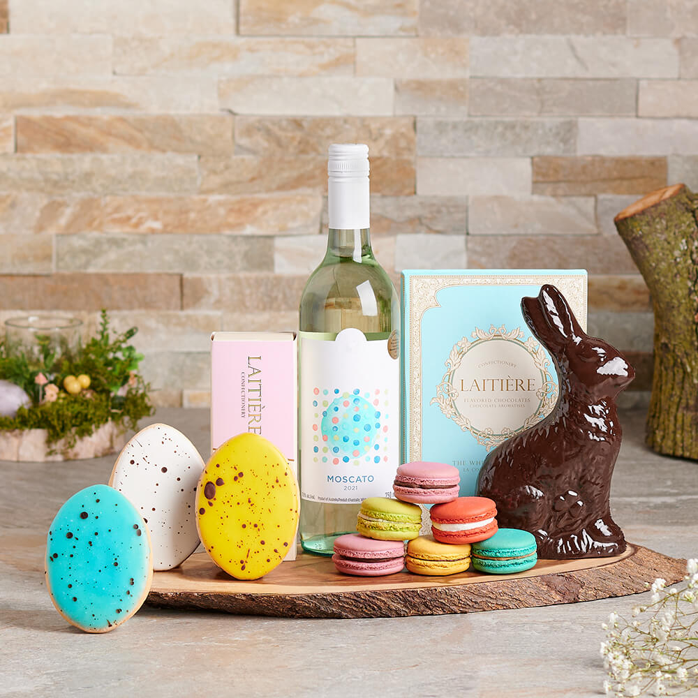 Dessert Bunny & Egg Easter Basket - Gift Baskets Delivery