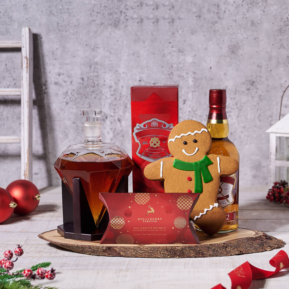 Holiday Liquor Decanter & Treats Gift Basket - Gift Baskets Delivery Holiday Liquor Decanter & Treats Gift Basket - Gift Baskets Delivery