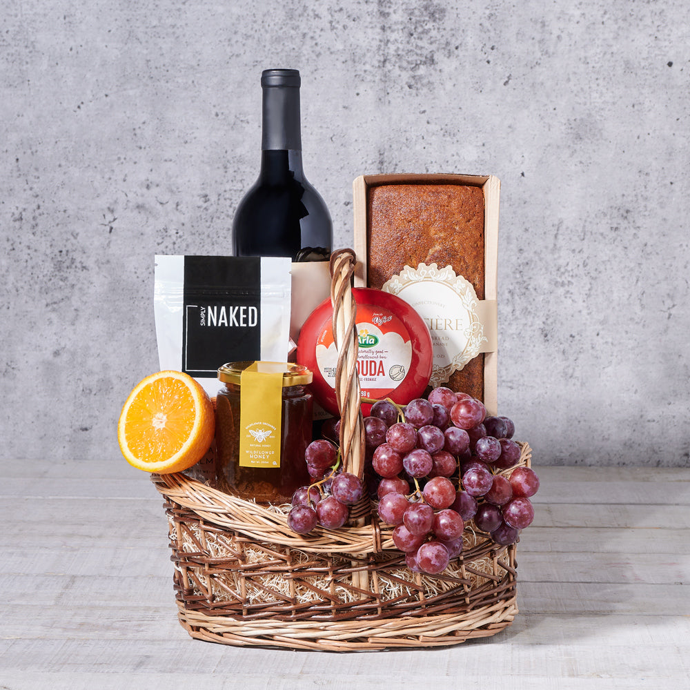 Fresh Market Wine Gift Basket - Gift Baskets Delivery