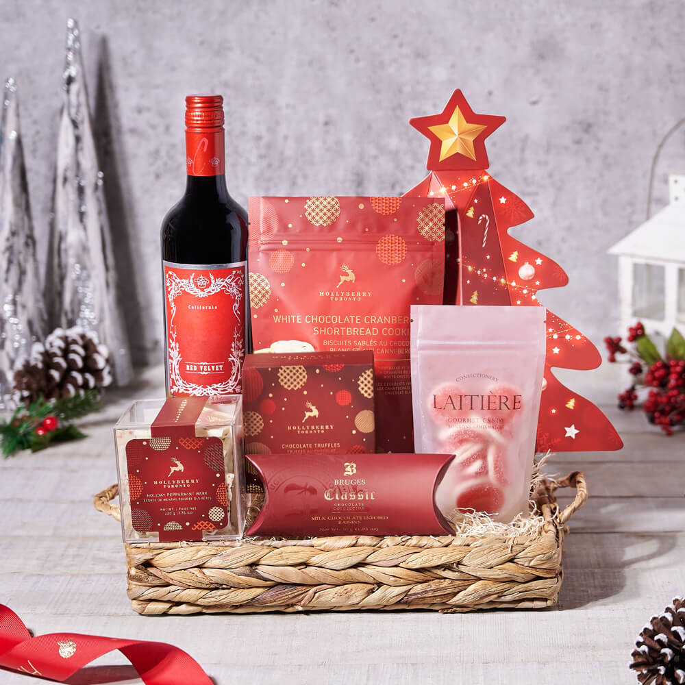 Sweets & Wine Gourmet Holiday Tray - Gift Baskets Delivery