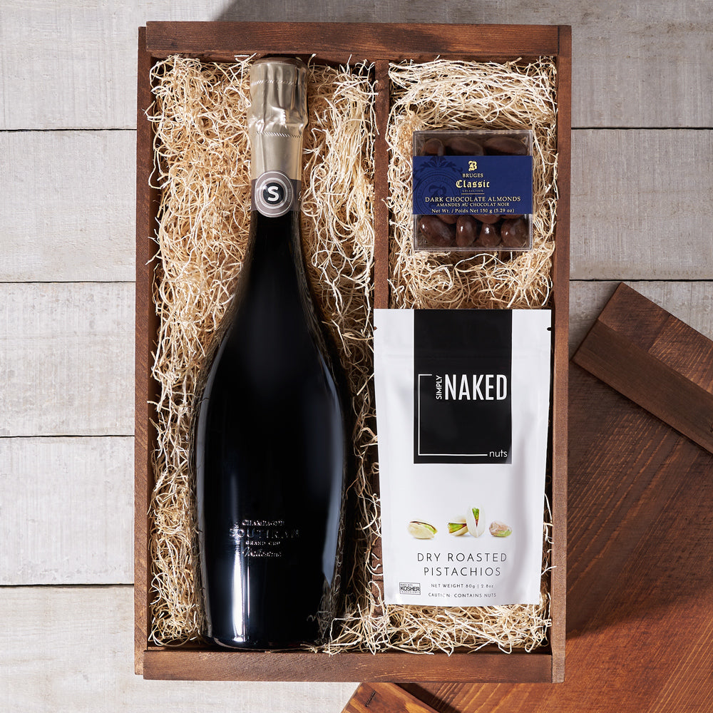 Champagne & Nut Gift Box - Gift Baskets Delivery