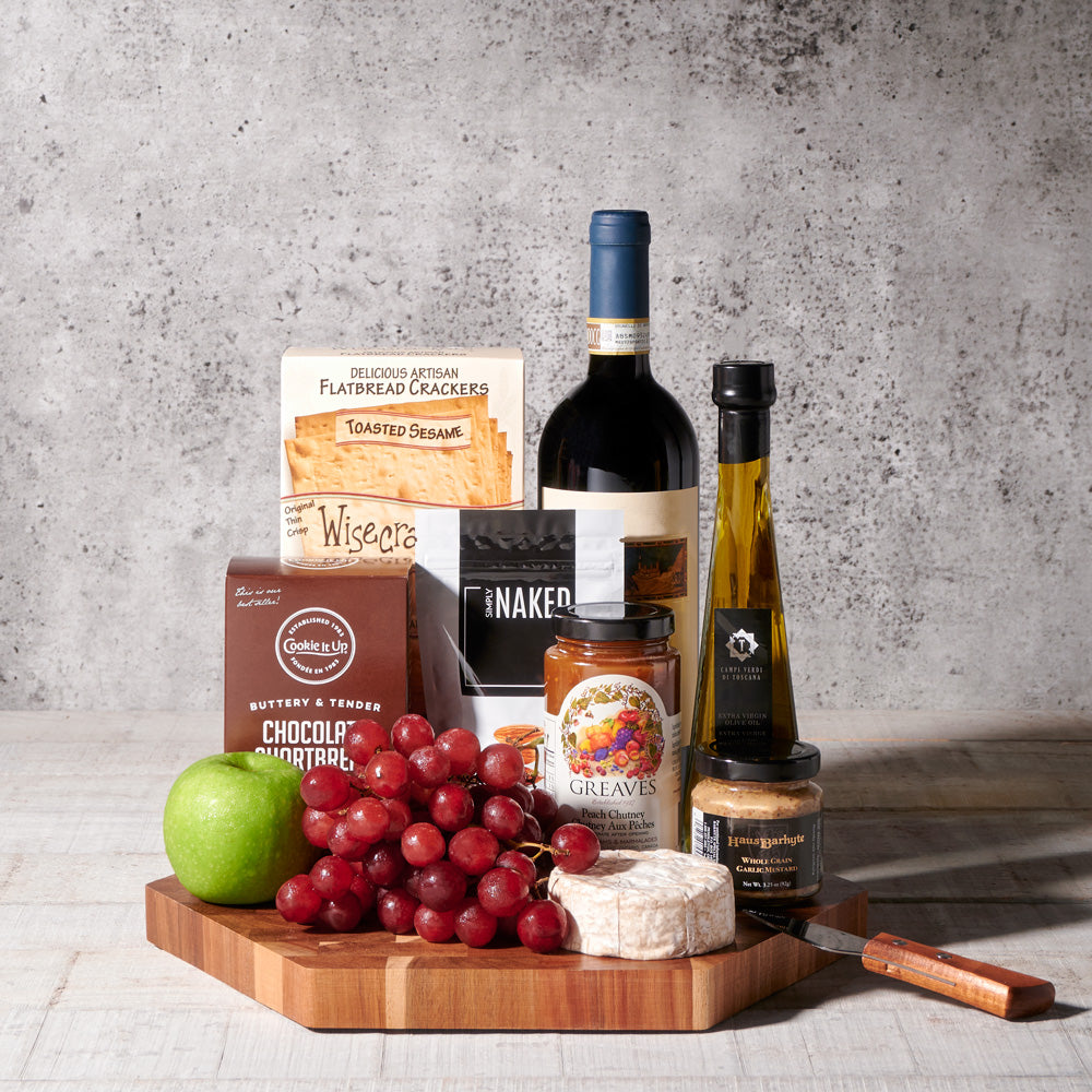 Lake Rosseau Wine and Cheese Board - Gift Baskets Delivery