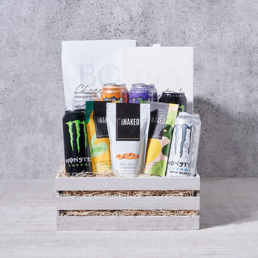 The Revitalizing Snack & Drink Crate - Gift Baskets Delivery