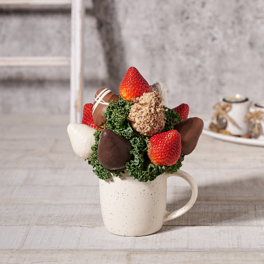 Gourmet Chocolate Dipped Strawberries Mug - Gift Baskets Delivery